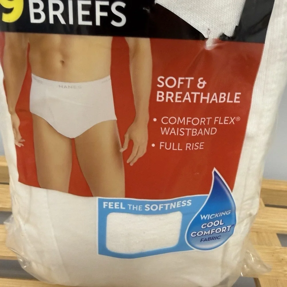 New Hanes Underwear Briefs 9pk White Cotton Mens L 36-38 Classic Tighty Whities